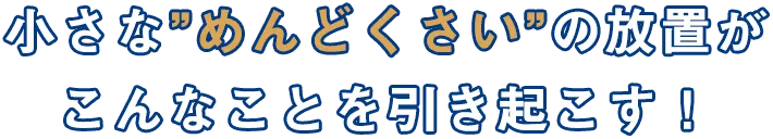 小さな”めんどくさい”の放置がこんなことを引き起こす!|池田、豊中、川西、宝塚のハウスクリーニング清掃業者はArgoアルゴ